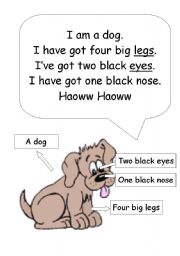 English Worksheet: a dog/ body part
