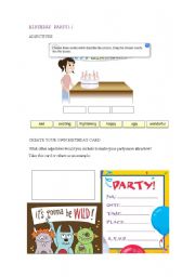 English worksheet: birthday party