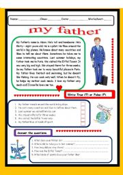English Worksheet: my father