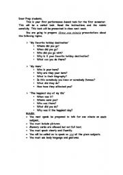 English worksheet: speaking task
