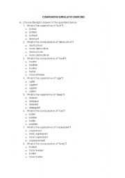 English worksheet: COMPARATIVE SUPERLATIVE