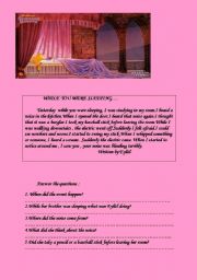 English Worksheet: comprehension activitiy in past simple