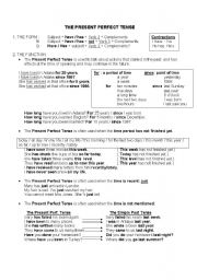 English Worksheet: THE PRESENT PERFECT TENSE