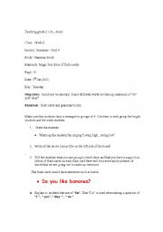 English worksheet: GRADE 2 ENGLISH LESSON PLAN