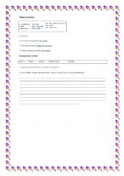 English Worksheet: time phrases worksheet