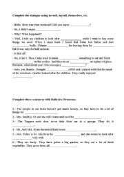 English Worksheet: REFLEXIVE PRONOUNS