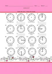 English Worksheet: WHAT TIME IS IT? #8