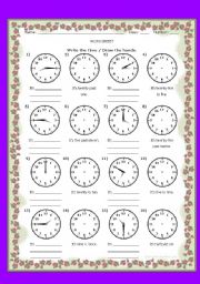 English Worksheet: WHAT TIME IS IT? #9