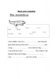 English Worksheet: THE CROCODILE