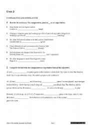 English worksheet: Comparatives and Superlatives