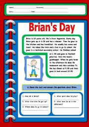 English Worksheet: Brians Day