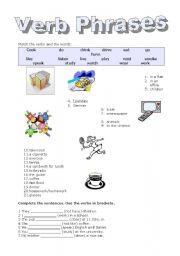 English worksheet: verb phrases 1