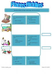 English Worksheet: Places Riddles