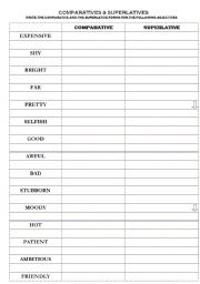 English worksheet: comparatives vs superlatives