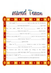 English worksheet: mixed tense