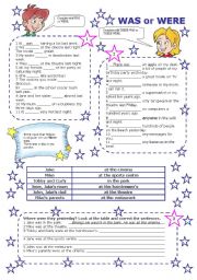 English Worksheet: WAS or WERE (2 PAGES)