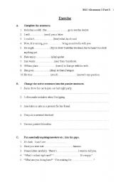 English Worksheet: Grammar Exercise