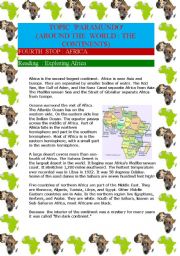 English Worksheet: Around the world : the continents (Africa) (9 pages)