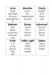 English Worksheet: taboo