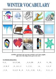 English Worksheet: WINTER VOCABULARY