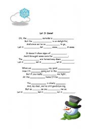 English worksheet: Let it snow