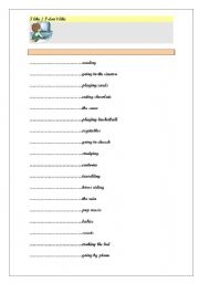 English worksheet: I like / I dont like ; I can / I cant