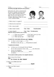 English Worksheet: Reading,grammar,spelling,writing progress test.