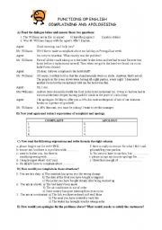 English Worksheet: COMPLAINT AND APOLOGY