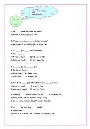 English worksheet: simple past tense