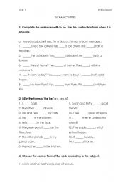 English Worksheet: TO BE