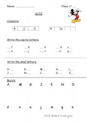 English Worksheet: a little revision to the alphabets