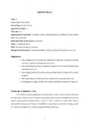 English Worksheet: Grammar lesson plan - Second Conditional - If Clause for Intermediate  level