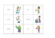 English Worksheet: Memory Cards Jobs Professions 1 (3 Pages)