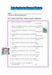 English Worksheet: Gerunds and Infinitives - Wishes and regrets  - Modal Verbs