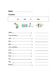 English Worksheet: Pronouns