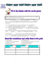 English Worksheet: New years resolutions