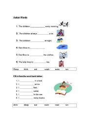 English Worksheet: Action words
