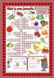 English Worksheet: FRUIT & VEGETABLES