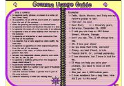 English Worksheet: comma usage