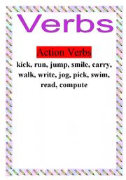 English worksheet: Verb posters