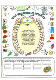 English Worksheet: the walking alphabet