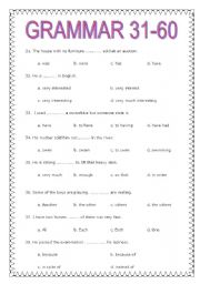 Check your grammar 31-60 including Error Identification Practice (4pages)