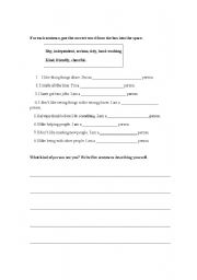 English worksheet: Describing people