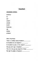 English Worksheet: HANUKKAH