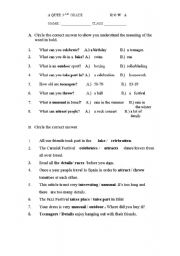 English Worksheet: celebration