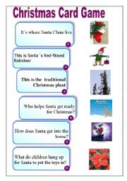 English Worksheet: Christmas Card Game