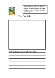 English Worksheet: Homework sheet for The Gruffalo