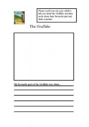 English worksheet: Homework sheet for The Gruffalo