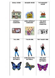 English Worksheet: COMPARATIVE AND SUPERLATIVE GO FISH GAME PART 1