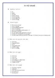 English worksheet: saying hello